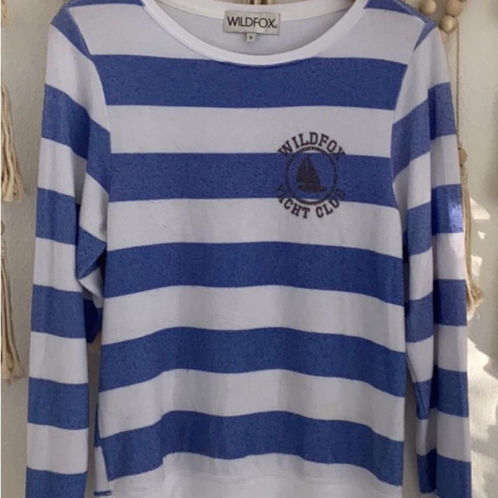 Wildfox Blue and White Knit Top